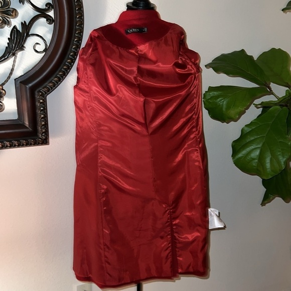 Ralph Lauren Women’s Single Breast Crimson Wool Blend Dress Over Coat Size 8 - Picture 13 of 16
